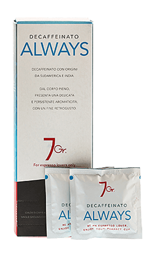 7Gr. Caffe Always Decaffeinato E.S.E. Pads 24 Stück 7Gr. Caffe Always Decaffeinato E.S.E. Pads 24 Stück