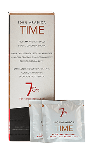 7Gr. Caffe Time 100% Arabica E.S.E. Pads 24 Stück 7Gr. Caffe Time 100% Arabica E.S.E. Pads 24 Stück